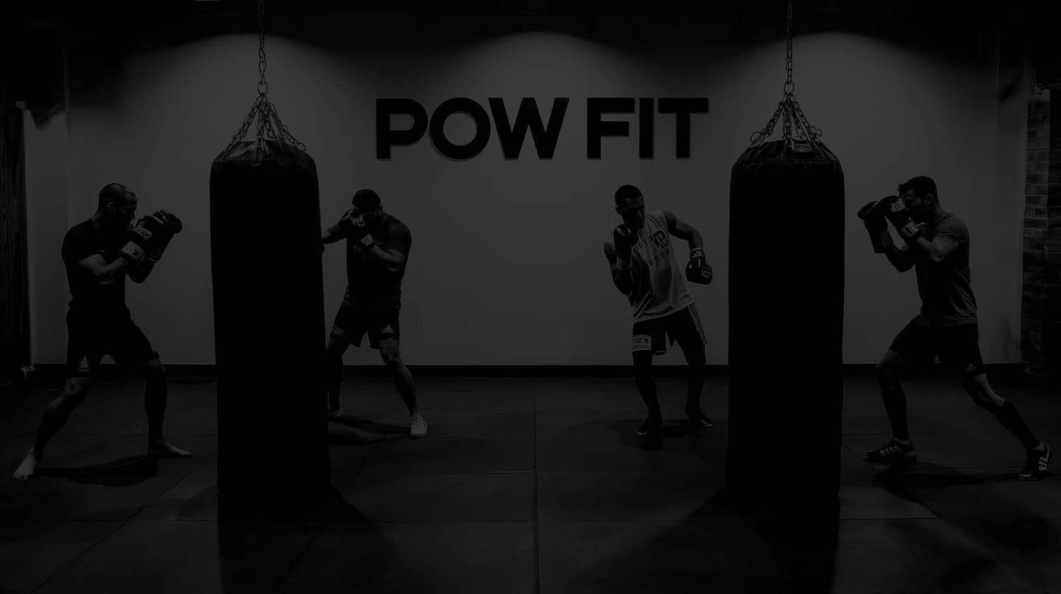 Members training on the heavy bags at the Pow Fit studio in St. Catharines
